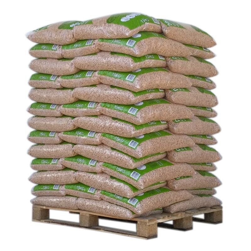 Pellet Din Pellets – Palette Mit 65 Säcken Zu 15 Kg