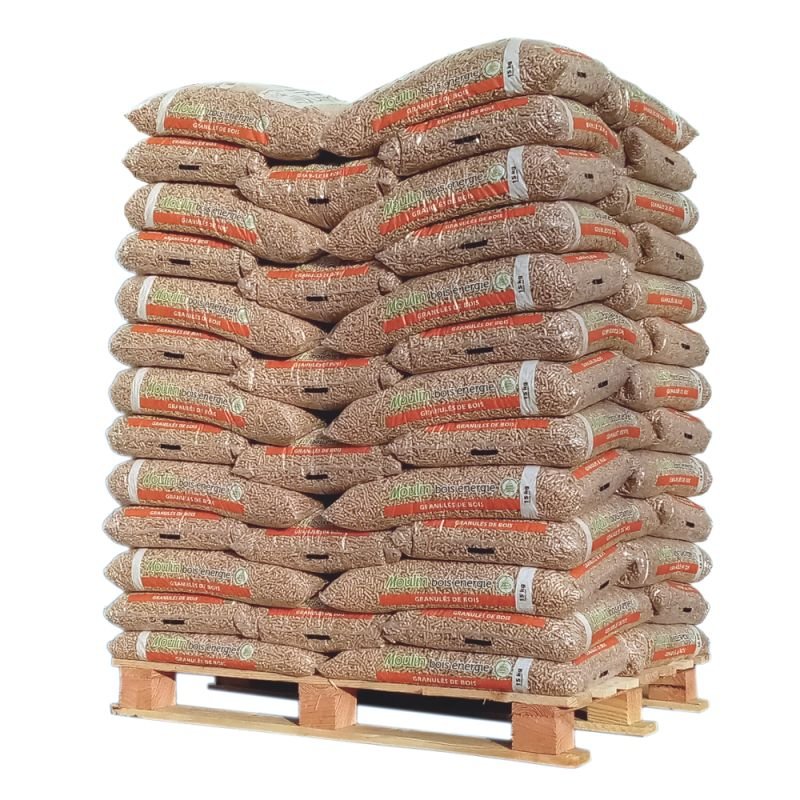 Pellet Moulin Bois Energie – Palette Mit 65 Säcken Zu 15 Kg